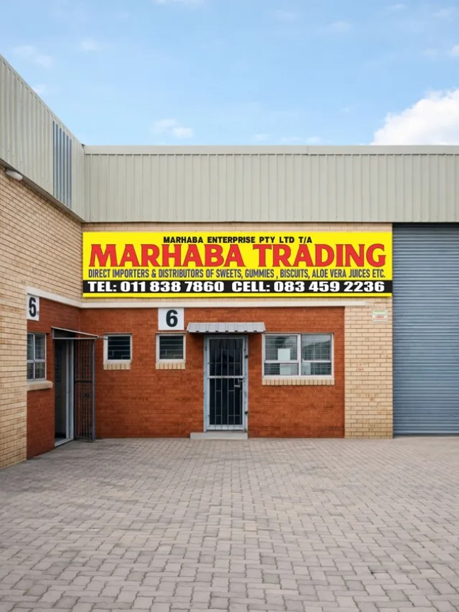 Marhaba Trading 5.3m vinyl sign on industrial frontage